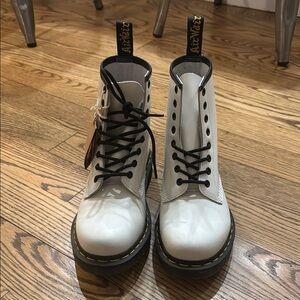 Dr. Martens White Lace-Up Boots